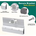 thumbnail image 2 of Ensemble de 4 Rouleaux de Support Supérieur de Porte de Douche Sans Cadre, Roue à Roulement à Billes 3/4 Pouces, Aluminium Réglable avec Vinyle de Vitrage, 2 of 5