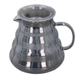 thumbnail image 3 of Grey Striped Glass Coffee Carafe, Manual Drip Pot Filter, Elegant Coffee Server with Beautiful Design for Home and Office Use, Heat Resistant and Sturdy, 3 of 7