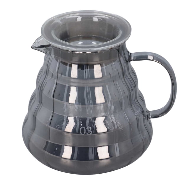 Pote De Goteo Manual Decorativo Resistente Al Calor Del Servidor De Café De Vidrio Rayado Gris