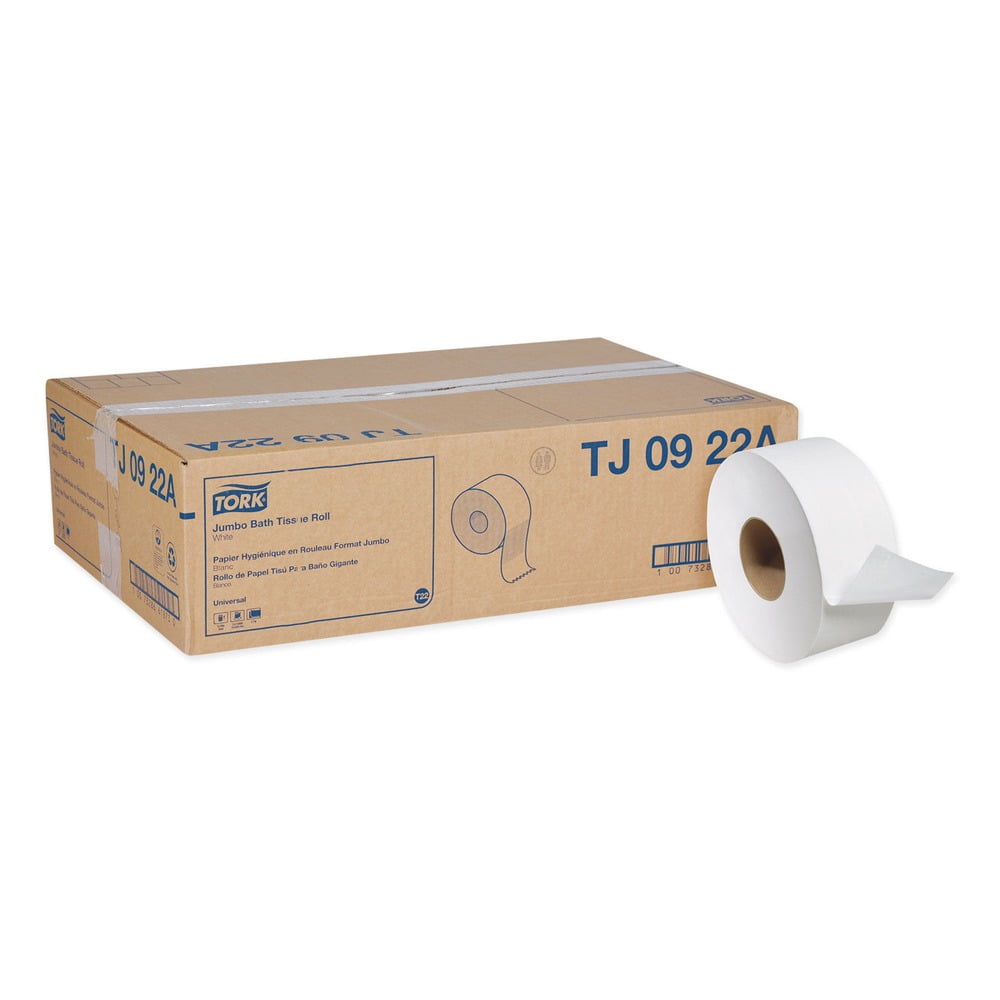 TORK Universal Jumbo Bath Tissue Roll - 2 Ply - 3.60" x 1000 ft - 1000 Sheets/Roll - 8.80" Roll Diameter - White - Paper - Dye-free, Fragrance-free, Long Lasting - 12