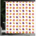 thumbnail image 4 of Ambesonne Peach Shower Curtain, Vegan Organic Motifs of Fruit, 69"Wx70"L, White Dark Magenta, 4 of 5