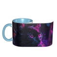 thumbnail image 4 of Neon Cat Coffee Mug Fun Custom Ceramic Mugs 11oz Sky Blue, 4 of 5