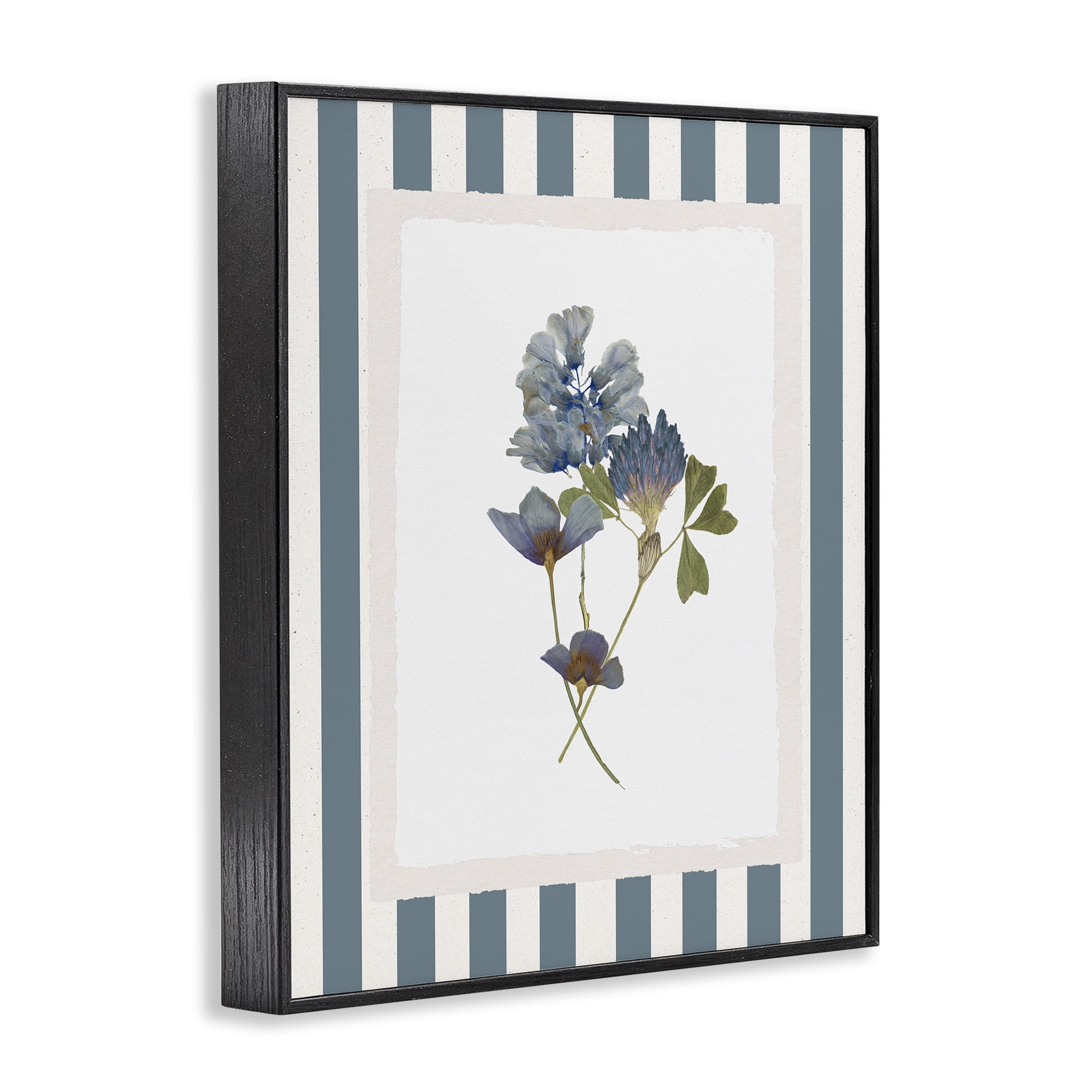 Stupell Industries Blue Summer Memory Florals Black Framed Giclee Art, design by Val Rhodes