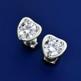 thumbnail image 3 of K-KED Moissanite Heart Stud Earrings for Women D Color Round Excellent Cut 925 Silver, 3 of 6