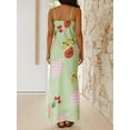 thumbnail image 5 of Biezeib Women Slip Dress, Spaghetti Straps V-neck Fruit Print Swing Dress Summer Long Dress, 5 of 6