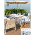thumbnail image 5 of Outdoor Tablecloth with Umbrella Hole for Patio/Picnic/Party/Camping, Navy Blue Starfish Coastal Waterproof Table Cloth Rectangle Table Cover Washable, Nautical Summer Beach Coral Shell (60"x 120"), 5 of 8