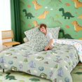 thumbnail image 4 of Manfei Cartoon Dragon Wildlife King Size Comforter Sets,Fantasy Tree Cloud Comforters King Size,Green Gray,Colorful Stars Reversible,3pcs,1 Comforter and 2 Pillowcases, 4 of 7