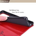 thumbnail image 5 of for Xiaomi Redmi Note 11 4G (Not 5G) Wallet Case for Women, Rose Flower Cover with Credit Card Holder Cash Pockets [Wrist Strap] Flip Phone Case for Xiaomi Redmi Note 11 4G RS Red, 5 of 14