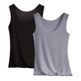 thumbnail image 2 of Women's Cooling Viscose Sleep Tanks with Wide Straps and Soft Drape Featuring Breathable Fabric Gray XXL, 2 of 8