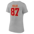 thumbnail image 3 of Women's Travis Kelce Gray Kansas City Chiefs Icon Player Name & Number V-Neck T-Shirt, 3 of 3
