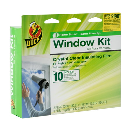 Duck Indoor Window Insulation Kit, Insulates 10 Windows, 62” x 420” (Best Window Insulation For Winter)