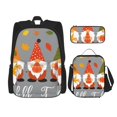 thumbnail image 1 of Easygdp Hello Fall Gnomes Mochila para Niños y Niñas con Set de Caja de Almuerzo y Estuche para Lápices 3 en 1, Mochila Escolar Estampada para Adolescentes, 1 of 7