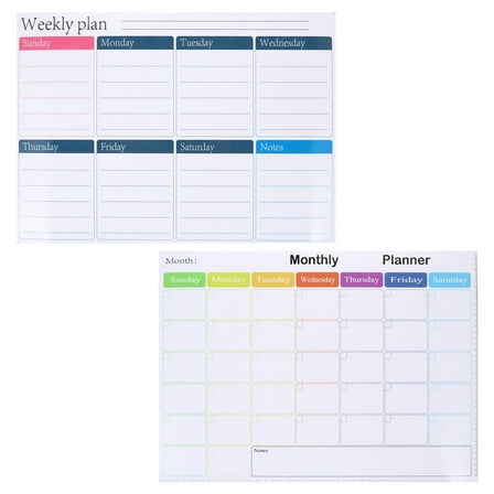 OUNONA  2 Pcs Erasable Magnetic Schedule Note Board Message
