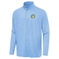 thumbnail image 2 of Men's Antigua  Heather Sky Blue Chicago Sky Hunk Quarter-Zip Top, 2 of 3