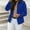 Blue, variant on Up To 50% Off Women's Blazers & Suit Jackets Women's Solid Standing Collar Minimalist Slim Fit Long Sleeved Suit Jacket