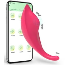 TLUDA Wearable Panty Vibrator, APP Remote Control Butterfly Vibrator with 9 Vibration Modes, Adult Sex Toys for Women, Red