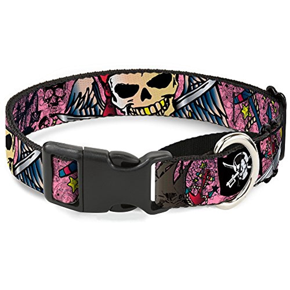 buckle-down "dead men tell no tales pink" martingale dog collar