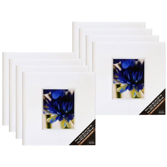 Studio Decor White Square 8" x 10" Frame with Double Mat, Gallery, 8 Pack