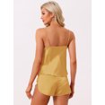 thumbnail image 4 of DARING DIVA Women's Satin Pajamas Sets Cami Sleepwear Silky PJ Set with Shorts XS Glod, 4 of 7