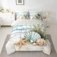 thumbnail image 2 of jejeloiu Sealife Starfish Shell Bedding Comforter Set 7-Piece,Ocean Sea Theme King Bedding Sets,Rustic Farmhouse Cabin Bed Sheets,Lightweight Bedroom Decoration Reversible, 2 of 8