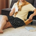 thumbnail image 3 of Haiem Spider Web Black Men's Pajama Short with Soft Woven Cotton Elastic Waistband Sleep Short-XX-Large, 3 of 9