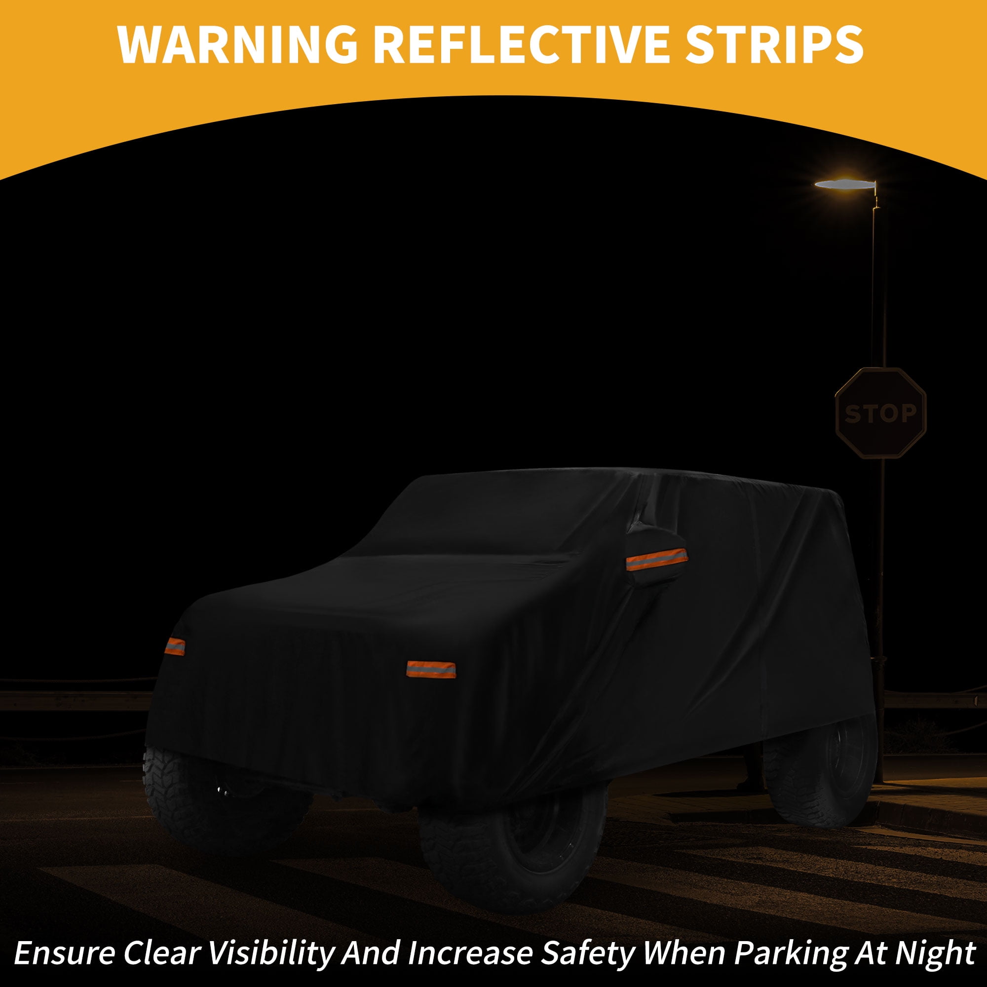 Unique Bargains Durable Waterproof Car Cover Black ["for Jeep Wrangler 4DR"]