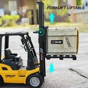 Lekihaqq 3 Packs Heavy Duty Alloy Forklift Toy Construction Vehicle with Realistic Lift & Lower Function, Durable Die-Cast Engineering Truck for Play