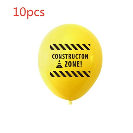 New Birthday Flag Backdrops Decor toys Truck Bulldozer balloon Birthday party Decoration Construction theme kids latex balloons STYLE A-10PCS