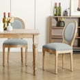 thumbnail image 5 of Furniliving French Country Dining Chairs, Line Fabic Dining Room Chairs,Set of 2,LightGrey, 5 of 11