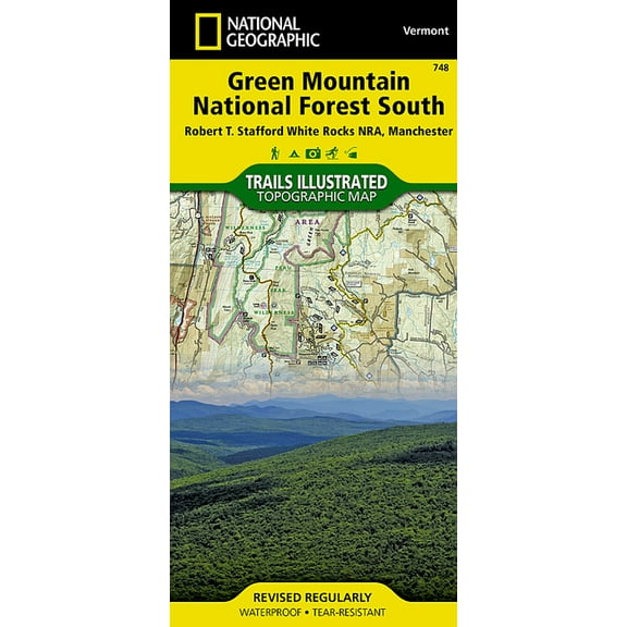 National Geographic Maps: Trails Illustrated: Green Mountain National Forest South [robert T. Stafford White Rocks National Recreation Area, Manchester] - Folded Map