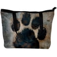 thumbnail image 2 of Paw Print Canvas Leather Mix Handbag with Twill, Sponge, and Jeanette Materials - 30x10.5x39cm/11.8x4.1x15.4in Size, 2 of 5