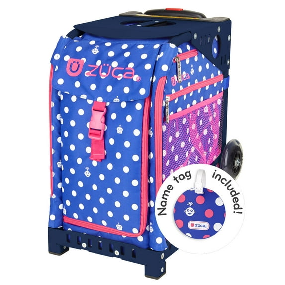 Zuca Nylon Sport Bag - Polka Bots(Navy Frame)