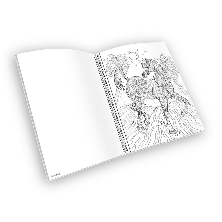 Color The Wild Adult Coloring Book - 8.5 x 11 inches, Spiral Bound