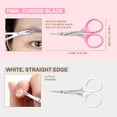 thumbnail image 3 of PAFASON High Precision Eyebrow Grooming Scissor Set, Beauty Makeup Cosmetic Tool, Curved, Straight Tip, Stainless Steel, Safety Case for Trimming Eyelash Extensions, 3 of 7