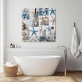 thumbnail image 3 of Coastal Wall Art Painting on Canvas, Summer Beach Starfish Nautical Sea Shell Canvas Art Home Prints Wall Art Framed Modern Artwork for Living Room Bedroom Wall Decor 20x20in, 3 of 9