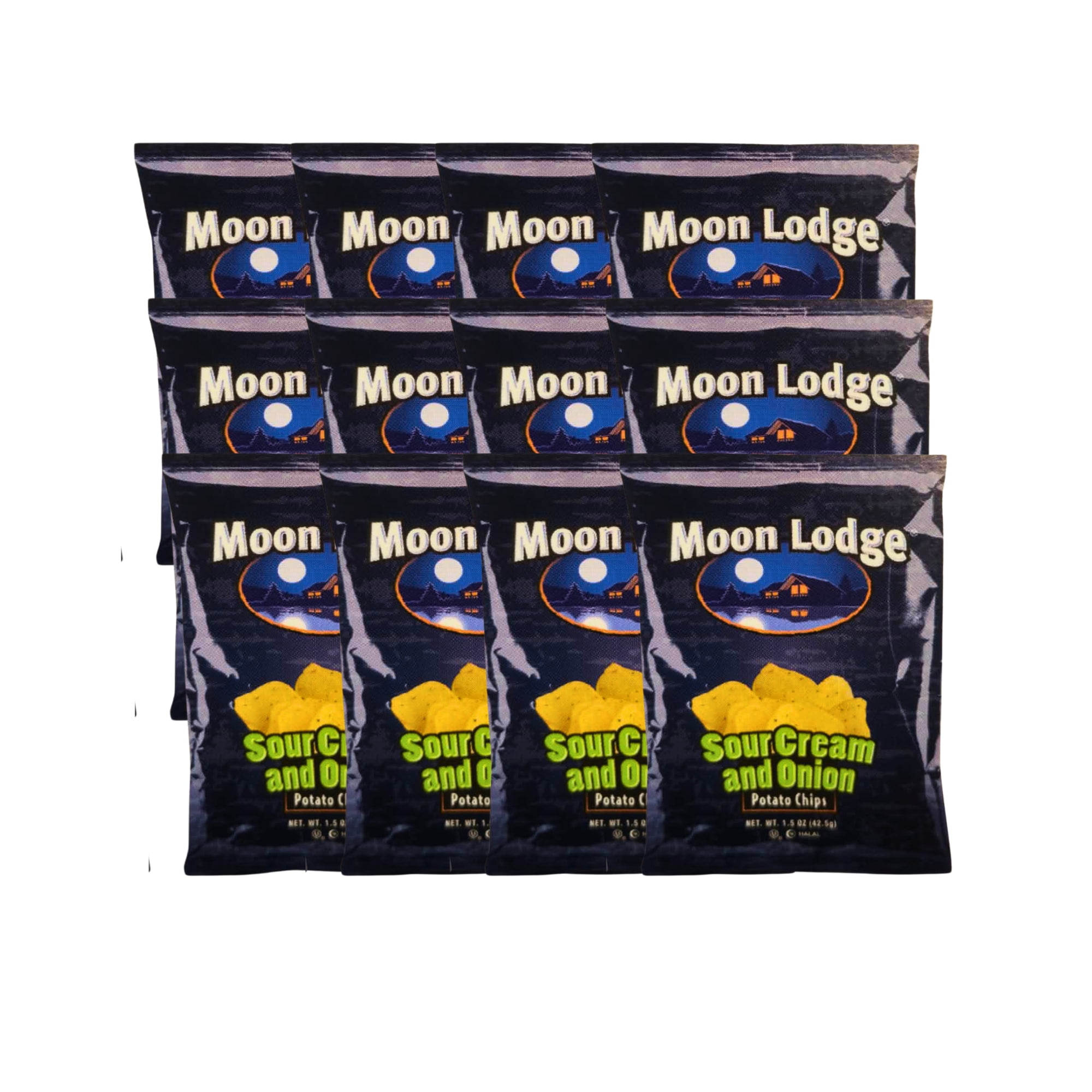 Moon Lodge Potato Chips Sour Cream and Onion 12 Pack 1.5 oz