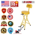 thumbnail image 7 of Guitar Stool with Backrest, Foldable Padded Chair 3.15" Thick Seat, Built-in Guitar Neck Rest & Foot Rest, Heavy Duty 350 lb Capacity, 7 of 7