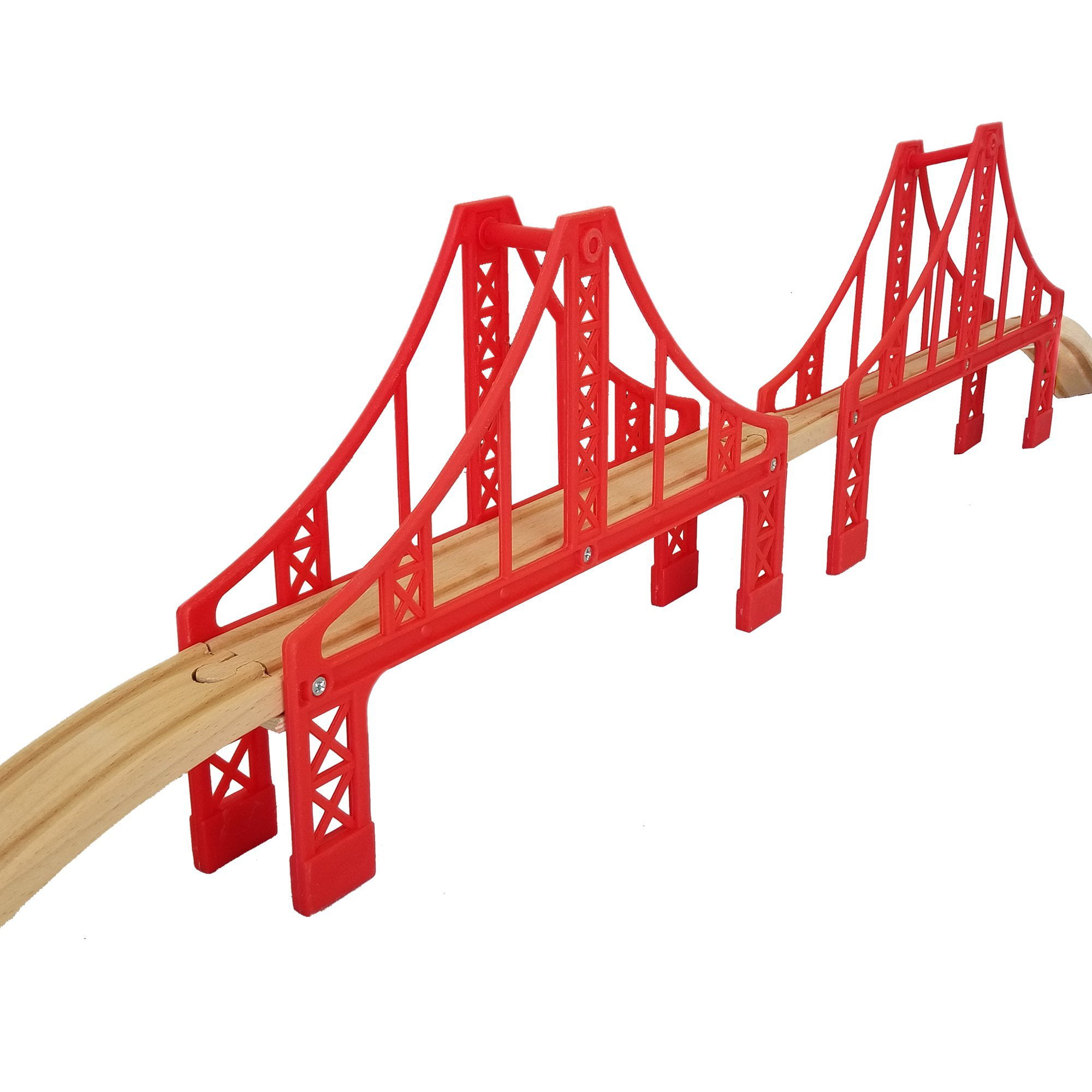 Details about   Thomas Wooden Suspension Bridge Train Track Brio Compatible Red Set with Risers 