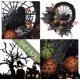 thumbnail image 4 of Corona de Halloween iluminada para puerta principal, decoraciones de fiesta de Halloween con cuervo y telaraña, corona de Halloween con luces y función de temporizador 45 cm esquí esquí Gafas de esquí, 4 of 5
