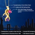 thumbnail image 2 of 18K Yellow Gold Plated Silver Pink Created Sapphire and Blue Created Sapphire and Purple Amethyst Pendant for Women (1.52 Cttw, Gemstone September Birthstone, Heart Shape 5MM, 18 inch Chain), 2 of 6