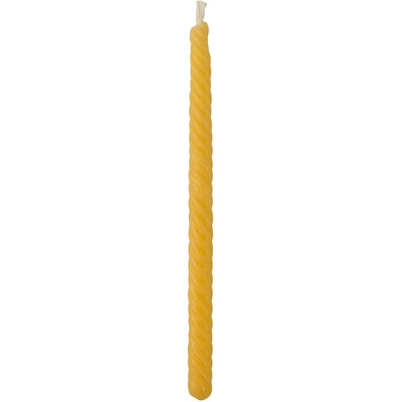 Ner Mitzvah, 10" Pure Beeswax Braided Havdalah Candle - Yellow
