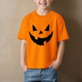 thumbnail image 2 of Child Boys Halloween Shirt for 5t 6t Kids Pumpkin Graphic Short Sleeve Crewneck Tops Toddler Tween Boys Clothes Size 5-6 Years, 2 of 4