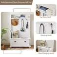 thumbnail image 3 of 65 inch Casual Style Hall Tree with Ample Storage Space, Door Shelves & Shoe Cabinets, Entryway Bench W/Solid Wood Feet,for Hallway Apartment Living Room, 3 of 7