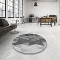 thumbnail image 4 of Ahgly Tapis d'Intérieur Lavable en Machine Carré Gris Foncé, 4 Pieds Carré, 4 of 7
