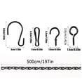 thumbnail image 2 of Hanging Basket Chain,197 Inch Hanging Chain,Black Metal Hanging Chain with 10 S Hooks & 10 Eye Hooks & 10 Screw Hooks & 10 Clips for Bird Feeders Wind Chimes Billboards Lanterns Decorative Ornaments, 2 of 4