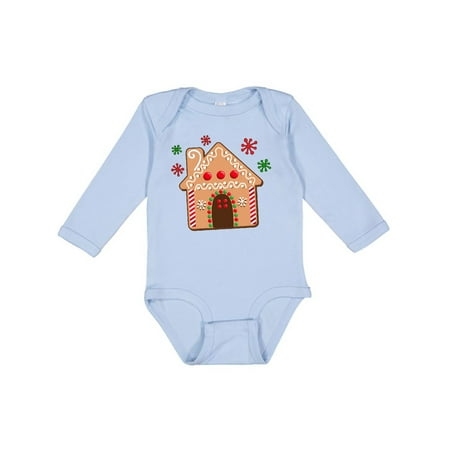 

Inktastic Gingerbread House Cookie with Snowflakes Boys or Girls Long Sleeve Baby Bodysuit