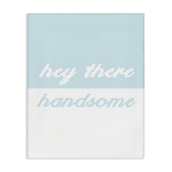 Stupell Industries Scandinavian Hey There Handsome Split Teal Canvas Art, 16 x 20, by Daphne Polselli