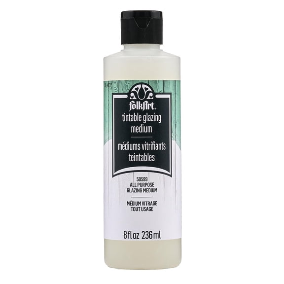 FolkArt Glazing Medium 8oz-Tintable Glazing