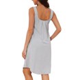 thumbnail image 3 of INSPIRE CHIC Womens Nightgown Sleeveless Sleepwear Printed Scoopneck Nightshirts Tank Wide Strap Sleep Dress with Pockets XS Grey, 3 of 6