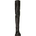 thumbnail image 2 of Ash Gill Black Pull On Stretch Fitted Nappa Over The-Knee Lug Sole Boots (Black, 8), 2 of 6